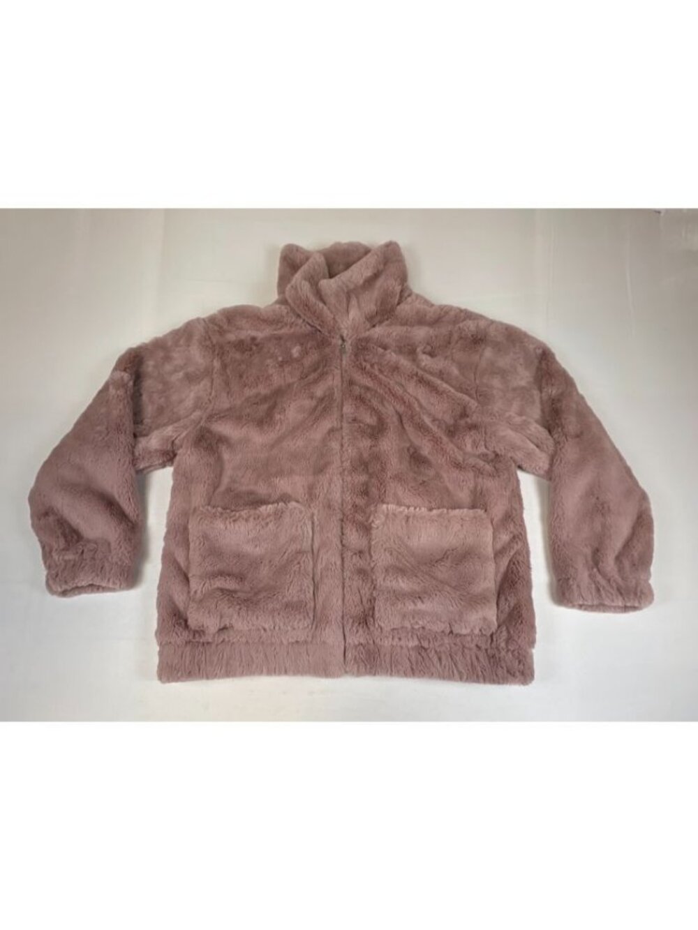 UGG Women L Full Zip Faux Fur Jacket Pink Cozy Plush NWT 198 USD